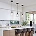 KLSS Modern Black Farmhouse Clear Glass Cylinder Pendant Light Fixture,Island Lights for Kitchen,Mini Pendant Lighting for Kitchen Island Decor - 4.75 Inch Shade, 2-58 Inch Cord(1 Pack)