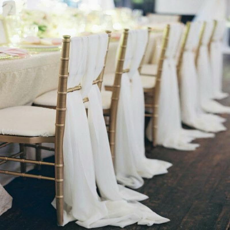 WEIDU 10 szt. dekoracja krzesła weselnego szyfonowe szarfy na krzesło węzły opaski krzesła kokardy na wesele bankiet wydarzenie baby shower krzesła dekoracje