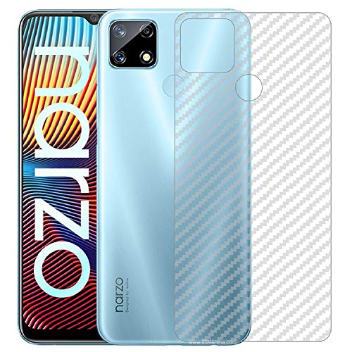 Image of Compatible with Oppo Realme Narzo 20 Back Screen Protective Film Carbon Fiber Skin Transparent Screen Guard Sticker