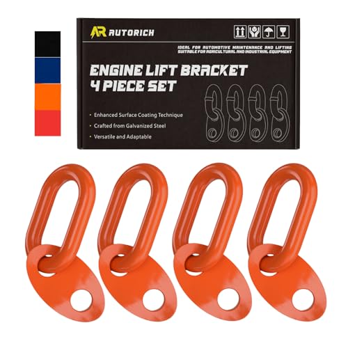 AUTORICH 7100 Lifting Bracket Set for Engine - 4 Heavy-Duty Engine Lift Bracket 5500 Lb Capacity, Engine Support Bar for Lifting Slings and Load Levelers, Orange