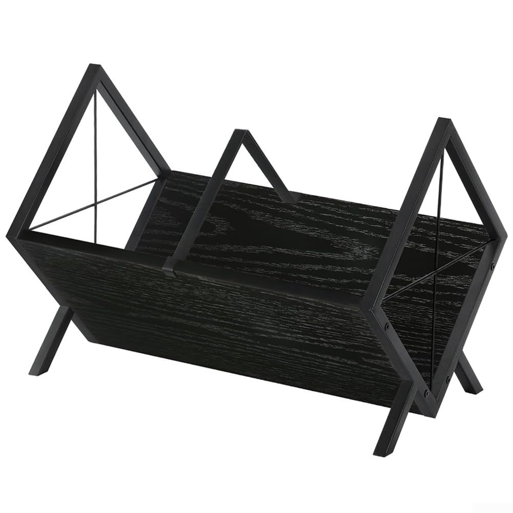 Supporto per dischi in vinile in legno con telaio in metallo LP Holder