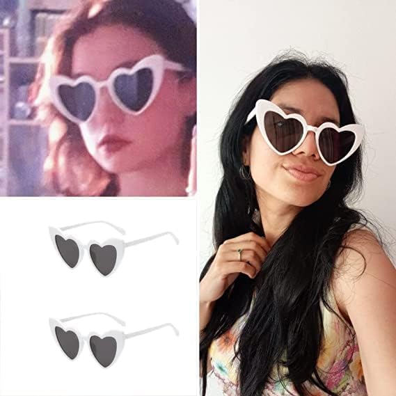 NHCDFA Heart Shaped Sunglasses, Heart Sunglasses, 2Pcs Love Heart