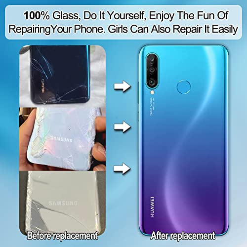 Eonpam Back Cover Glass for Huawei P30 Lite Rear Glass Replacement with Camera Lens + Repair Kit Genuine Rear Housing (Peacock Blue) - Image 4