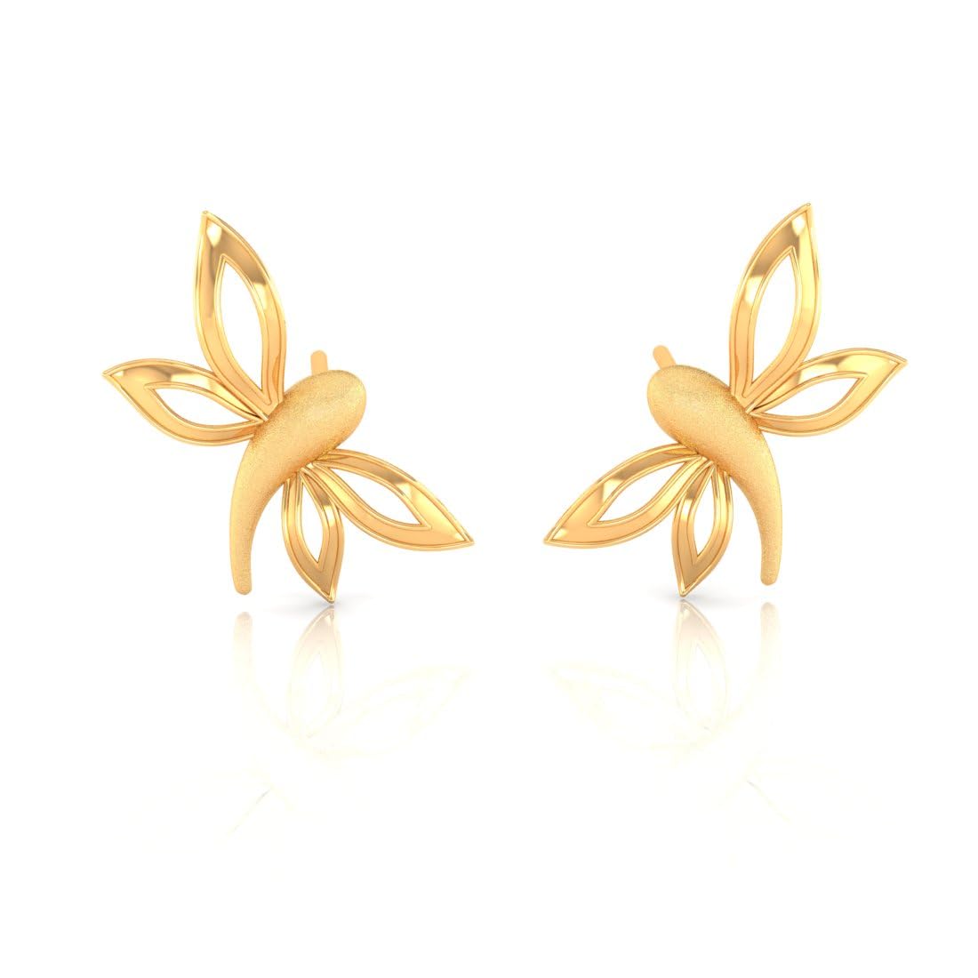 p.c. chandra jewellers 14k Dragonfly Dance Stud Earrings With Beautiful Wings In 14k Gold For Women & Girls - 0.5 Gram-picture-11