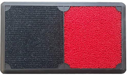 Alfombrilla desinfectante para zapatos para el hogar, negocios, oficina, tienda, entrada a la escuela, alfombrilla de higiene, 50x80 cm (negro y rojol) con alfombra