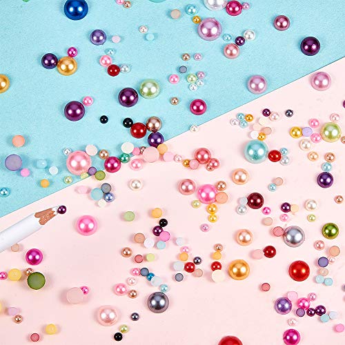 Ph Pandahall 690Pcs Pearls For Crafts Flat Back Pearl Cabochon Mixed Color Jewelry Pearls For Scrapbooking Embellishment Shoes Wedding Dress Diy Phone Nail Making (4Mm, 5Mm,6Mm, 8Mm, 10Mm, 12Mm) #TOP4