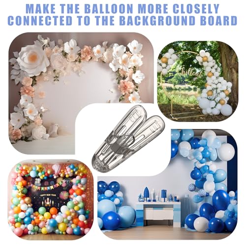 Image of LemonRoad 20 Pack Balloon Arch Clips Plastic Spring Clamps 2.4 Inch Heavy Duty Clip for Balloon Arch Kit Birthday Decoration Crafts Backdrop Woodworking Photography Studios (Translucent Black)