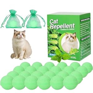 24 Pack Cat Repellent Outdoor, Natural Peppermint Oil Cat Deterrent Outdoor Indoor, Anti Cat Scratch for Furniture, Keep Cats Off Yard Garden Lawn Plants