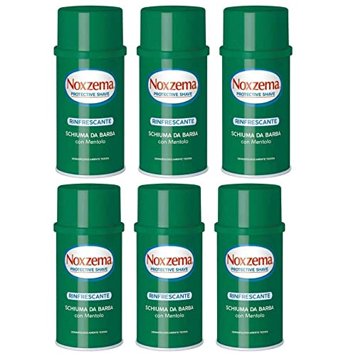 6x Noxzema Shaving foam Cream mydło pianka do golenia biała mentol 300 ml niebieska