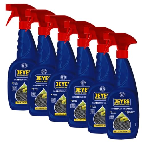 Jeyes BBQ Cleaner (6 x 750ml) – Fast-Acting Formula Cuts Through Burnt-On Food and Grease - BBQ Oven Cleaner Heavy Duty - Odour and Taint-Free - Safe for Grills, Racks and BBQ Surfaces