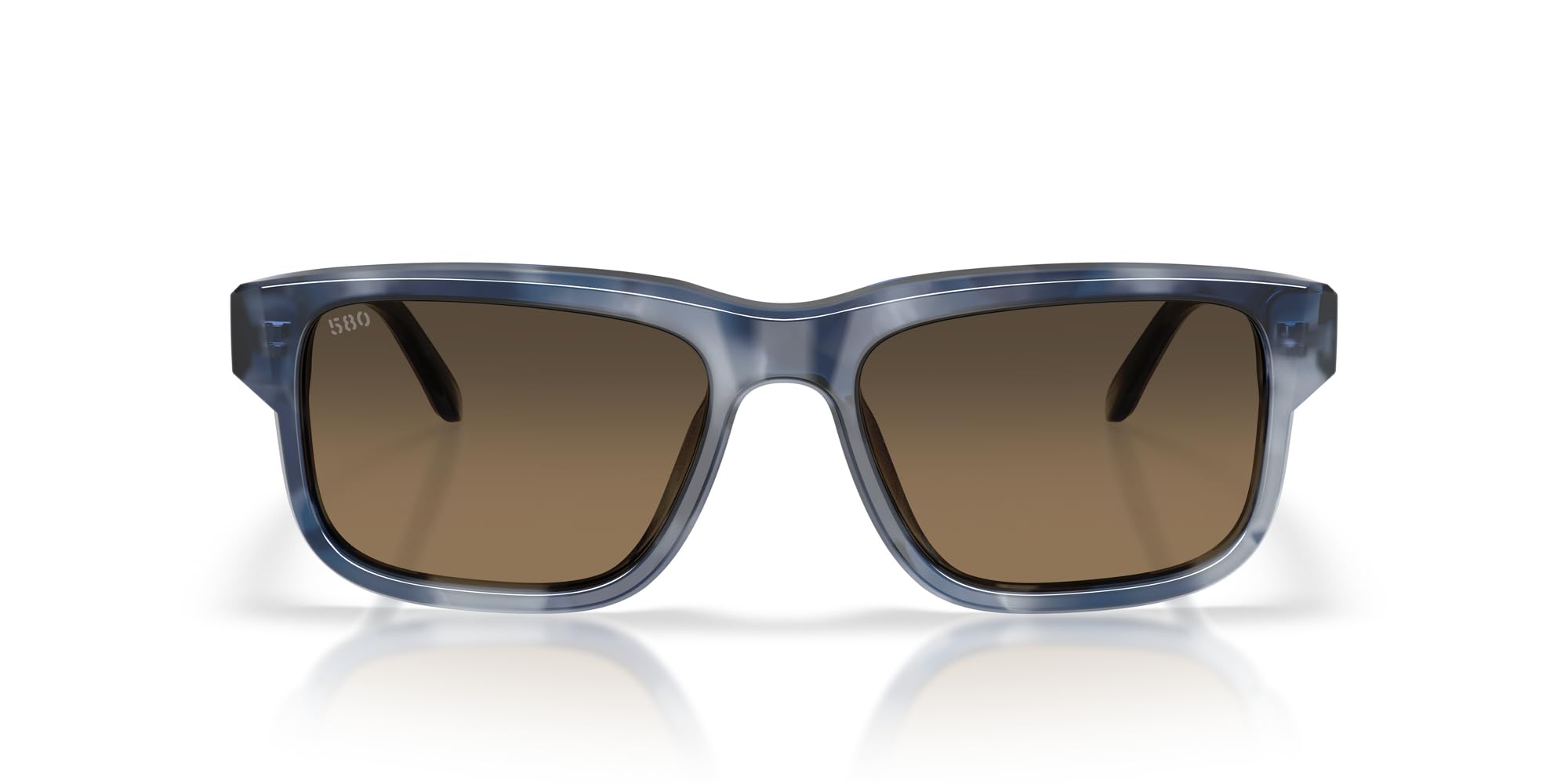 Shipwrecks Rectangular Sunglasses, Somos Blue Tortoise/Copper Gradient Polarized 580G, 54 mm