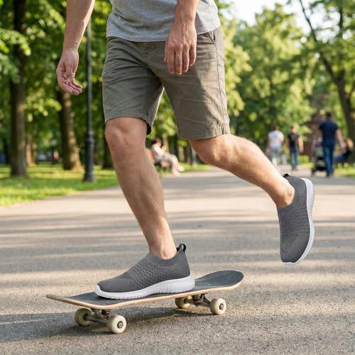 Image of TIOSEBON Men's Slip On Walking Shoes Arch Support Knit Mesh Lightweight Casual Comfortable Gym Workout Running Tennis Travel Standing Sneakers
