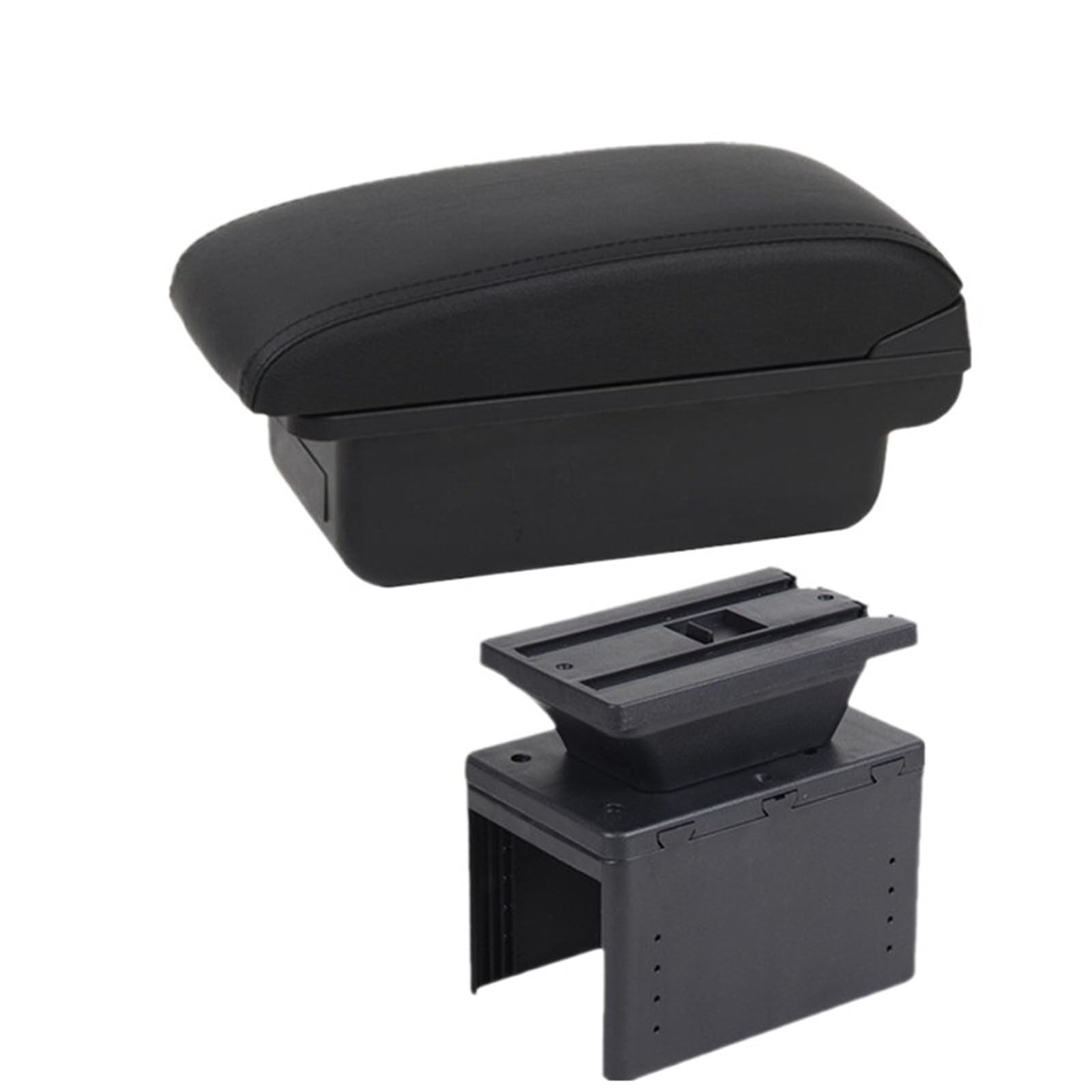 POZMNGTI Armrest Compartment Universal Car Armrest Box Universal Model Armrest Car Accessories Storage Box Retrofit Parts(A1 Black line NO USB)