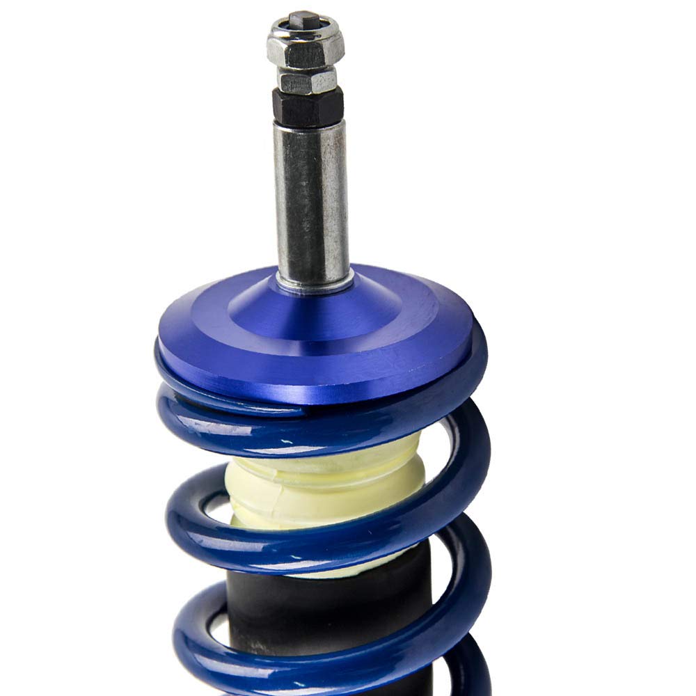 maXpeedingrods Kit de Combinés Filetés Ressorts Amortisseurs Suspension pour VW/Corrado/Golf MK2 MK3 pour Jetta II ; Hauteur Réglable - Bleu