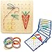 Geoboard in Legno Giochi Educativi Montessori Giocattoli Bambini Set Geometria Tavola Legno Forma Puzzle con Carte di Pattern di attività e Bande di Gomma Ispira Immaginazione creatività Bambini