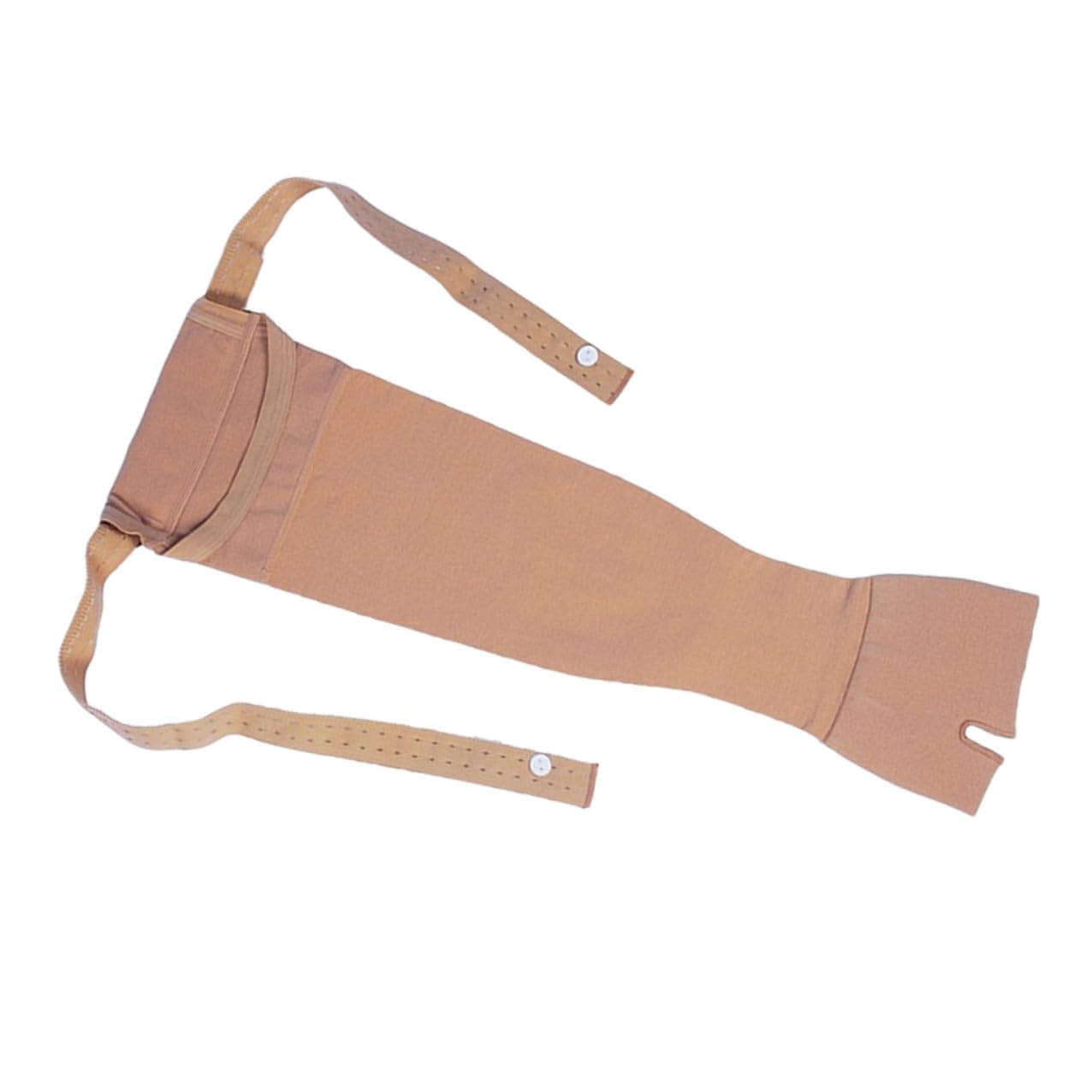Compression Arm Sleeve Brace for Right Hand, Skin Color, Grade Elastic Support with Moderate Pressure for Post-surgery Edema, Breathable Arm Protection Sleeve for Hospital