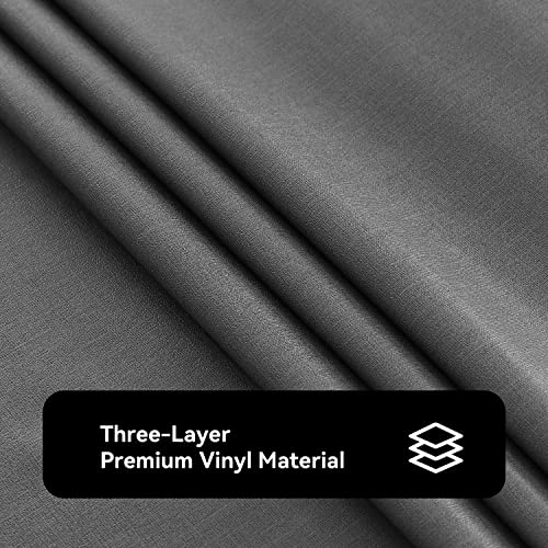 Image of Romanstile 100% Waterproof PVC Tablecloth, Rectangle Oil Spill Proof Stain Resistant Vinyl Table Cloth, Wipe Clean Plastic Table Covers for Kitchen /Dining /Parties - 60 x 84 Inch, Dark Grey