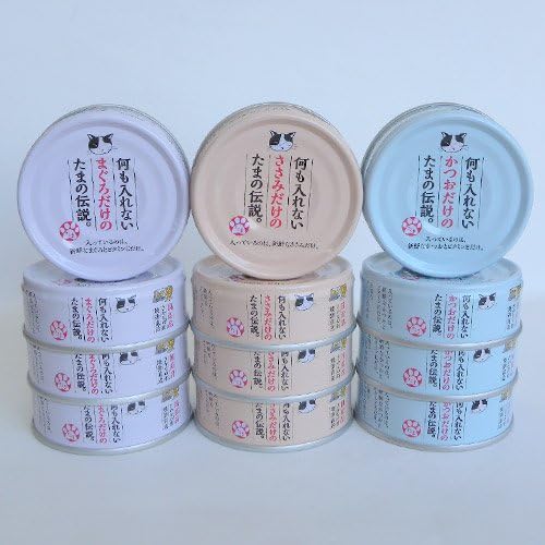 何も入れないかつお・まぐろ・ささみだけのたまの伝説 3種類各4個 - たまの伝説、無添加 キャットフード