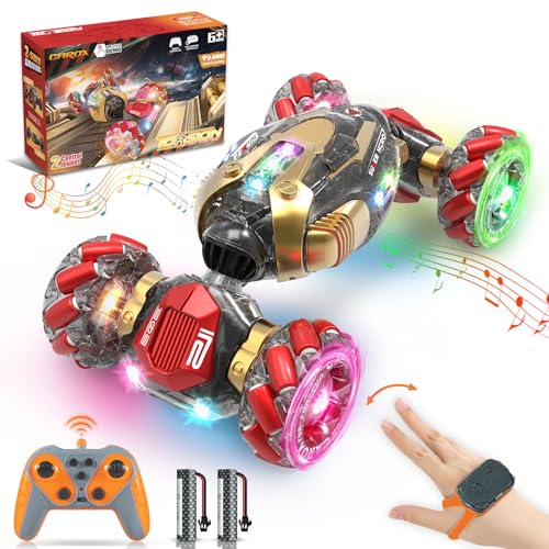 Gesture Sensing RC Stunt Car Toys, RC Car for Kids 2.4Ghz Hand & Controlled Remote Control Twist Rotating Cars 4WD Transform Off Road RC Cars for Boys 6-12 Year Perfect Christmas and Birthday Gifts