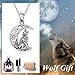 POPKIMI Sterling Silver Wolf Jewelry Howling Wolf Pendant Necklace for Men for Women, 18