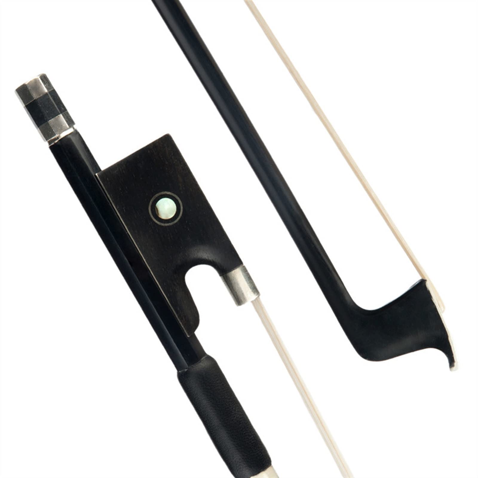 tamaño completo violín Arcos Arco De Violín Para Uso Estudiantil, Fibra De Carbono 4/4, Arco De Violín 4/4, Arco De Violín Acústico, Rana De Ébano, Crin Blanca De Mongolia Arco violín