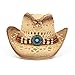 TOVOSO Straw Cowboy Hat for Women and Men with Shape-It Brim, Western Cowboy Hat, Turquoise/Beads - Tea Stain