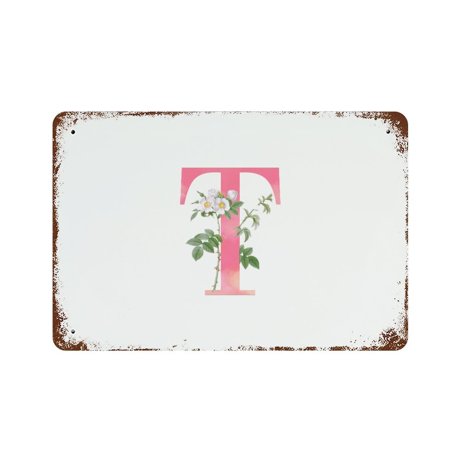 Lettres T en aluminium monogramme floral cadeau ideal pour anniversaire