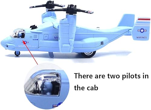 Miniatura 4 de Ailejia Avión de metal MV-22 Militar Osprey Transporte Helicóptero Juguete Cargo Avión Modelo Avión Ejército con Juguetes de combate de tracción
