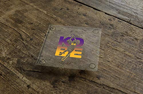 Basketball Sports Athletic Player - Square Glass Coaster, Set Of 4 (Kobe #24) #TOP4