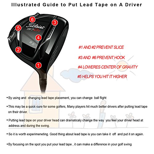 SummerHouse 1 Gram Per Inch High Density Lead Tape Self-Adhesion for Golf Wood Iron Putter Wedge Clubs Head Tennis Pickleball Paddles Racket - 1/2''x 100'' - Image 5