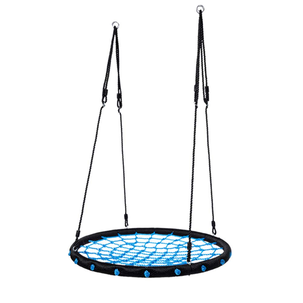 Giant 40" Spider Web Tree Swing for Kids Adult, Tree Net Swing, Outdoor Web Rope Swing Set, 200KG Weight Capacity, Adjustable Ropes for Playground, Backyard and Playroom,Blue