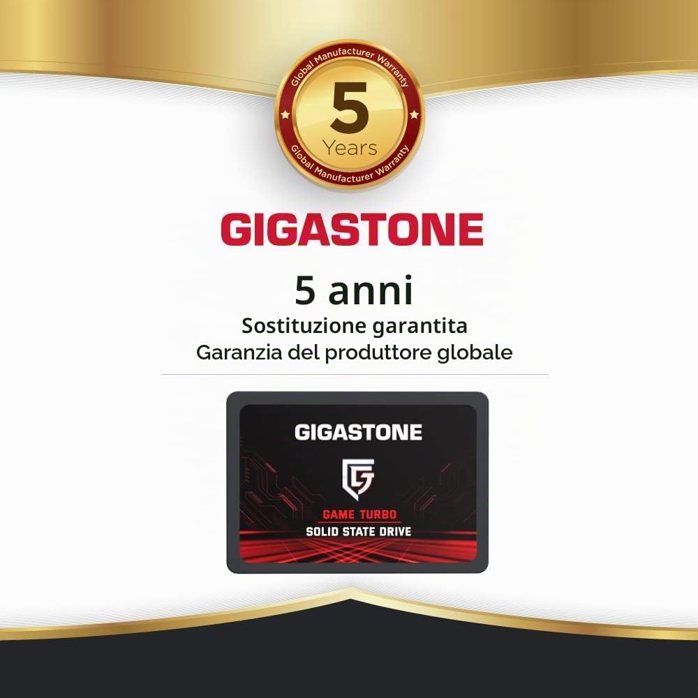 Gigastone SSD SATA III 512GB (2 Pack) 2,5" SSD interno 3D NAND Internal Solid State Drive Compatibile con Laptop e PC Desktop 2.5 Inch Velocit? di Lettura fino a 550MB/s SLC Cache Performance