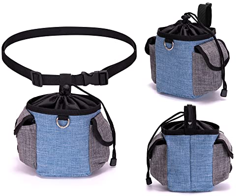 Dog Treat Pouch Built-In Poop Bag Dispenser, Ginsco Dog Treat Bag For Training, Dog Treat Training Pouch, Dog Training Treat Pouch With Waistband, Treat Pouches For Pet Training For Dog Walking Hiking #TOP6