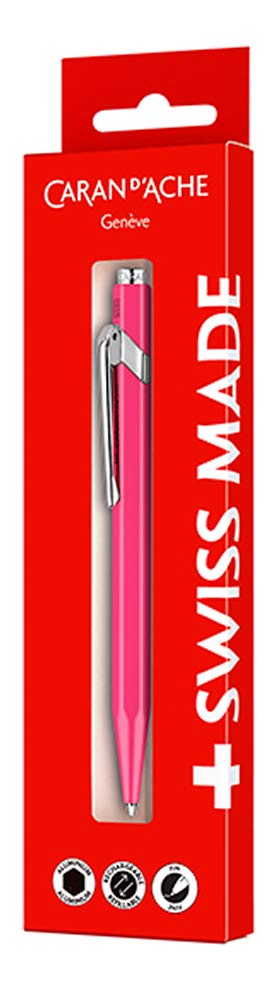 Kalandish 0849-690 Ballpoint Pen, Oil-based, 849 Collection, Fluorescent Pink, 0849-690, Caran d'ACHE Gore Cartridge