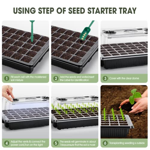 Ylyycc Seed Starter Tray With Grow Light,40 Cells Seed Starter Kit With Humidtiy Dome,Seedling Starter Trays For Seed Germination Kit, Seedling Starting,Propagation, Cloning Plants #TOP4