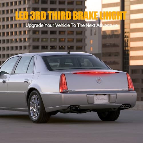 Image of Third 3rd Brake Light LED for 2006-2011 Cadillac DTS, High Mount Rear Brake Lights Assembly for 06-11 Cadillac DTS, Waterproof Center Cab Lamp Stop Light (RED)