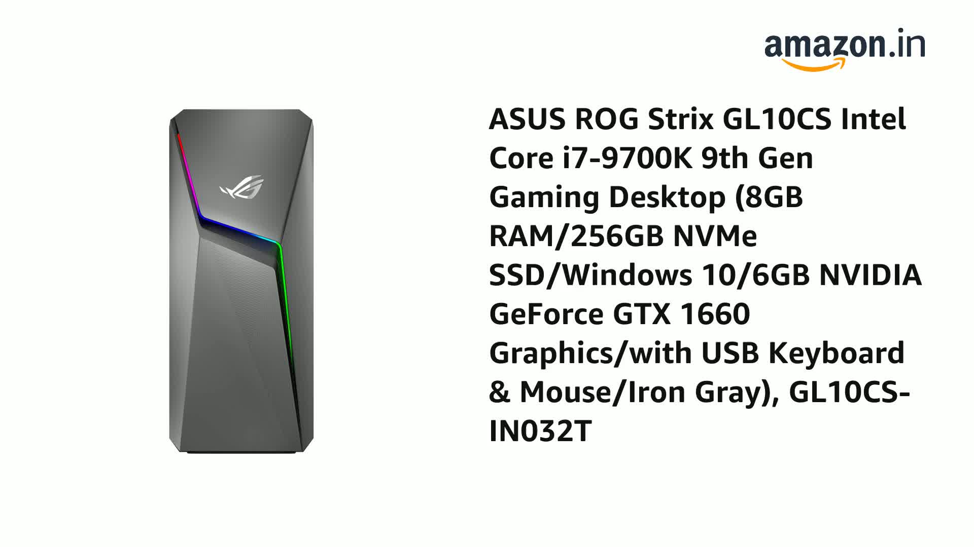ASUS ROG Strix GL10CS Intel Core i7-9700K 9th Gen Gaming Desktop