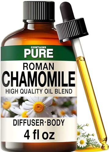 Image of 100% Pure Roman Chamomile Oil - 4 Fl Oz Roman Chamomile Essential Oil for Hair, Skin, Diffuser, Aromatherapy & DIY Soap Making Scent
