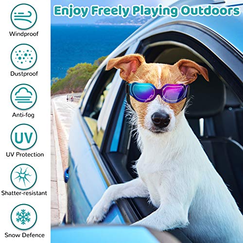 Pawaboo Dog Sunglasses, Small Dogs Goggles with Adjustable Band, Waterproof Windproof Snowproof Fashion and Cool Glasses… - Image 5