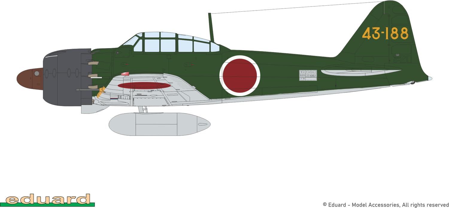 Edualdo EDU82216 1/48 Profi Pack A6M5a Zero War 52 Plastikowa muszla Model samolotu
