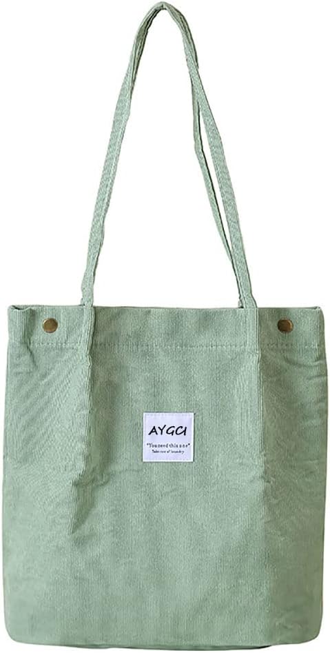 レディース コーデュロイ トートバッグ ラージ ショルダー ハンドバッグ カジュアル トート ショッピング バッグ クロスボディ 旅