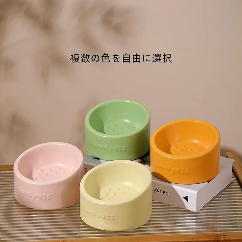Amazon | ペット食器 ドライフード＆給水2個セット フードボウル 猫用