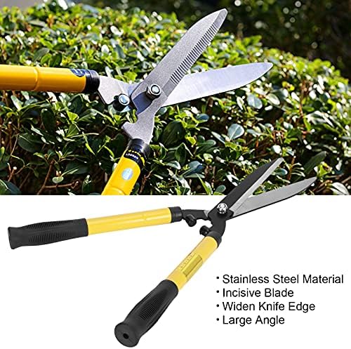 FOKH Garden Hedge Shears, Professional Heavy Duty Extendable Hedge Clippers, Stainless Steel Adjustable Long Handle Garden Pruning Shears for Gardening, Trimming Borders, Boxwood & Bushes