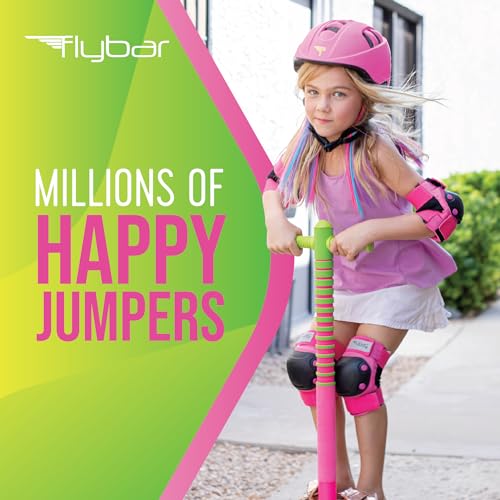 Image of Flybar Maverick 2.0 Foam Pogo Stick for Kids Ages 5 and Up, 40 to 80 Pounds, Outdoor Toys, Boys Girls, Rubber Grip, by The Original Company (Pink /Green) (F-FBPS-MAV7040)