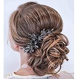 Brishow Black Wedding Hair Comb Rhinestones Opal Crystal Vintage Bridal Hair Clips Bride Hairpiece H