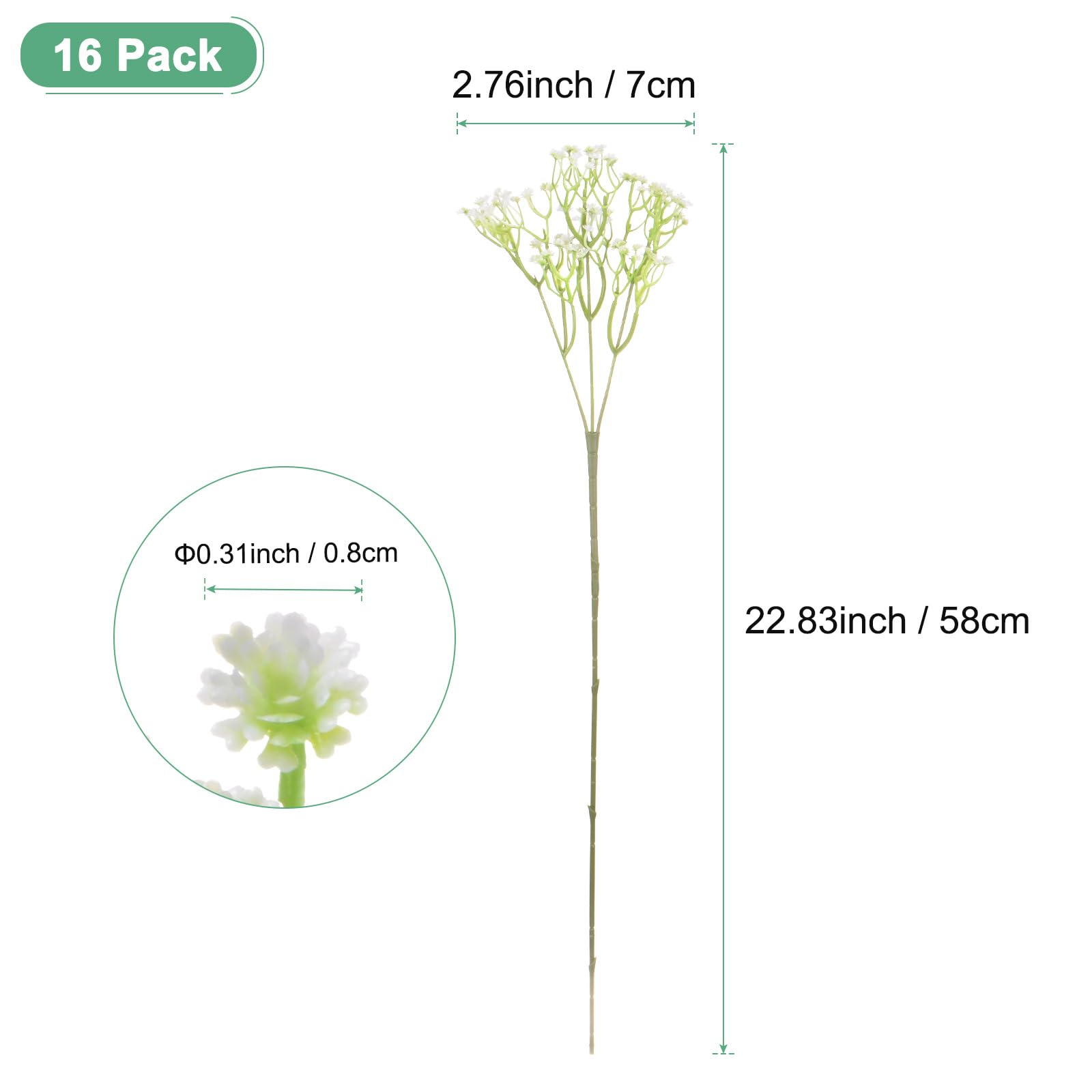M METERXITY 16-Pack Artificial Baby's Breath - Image 3