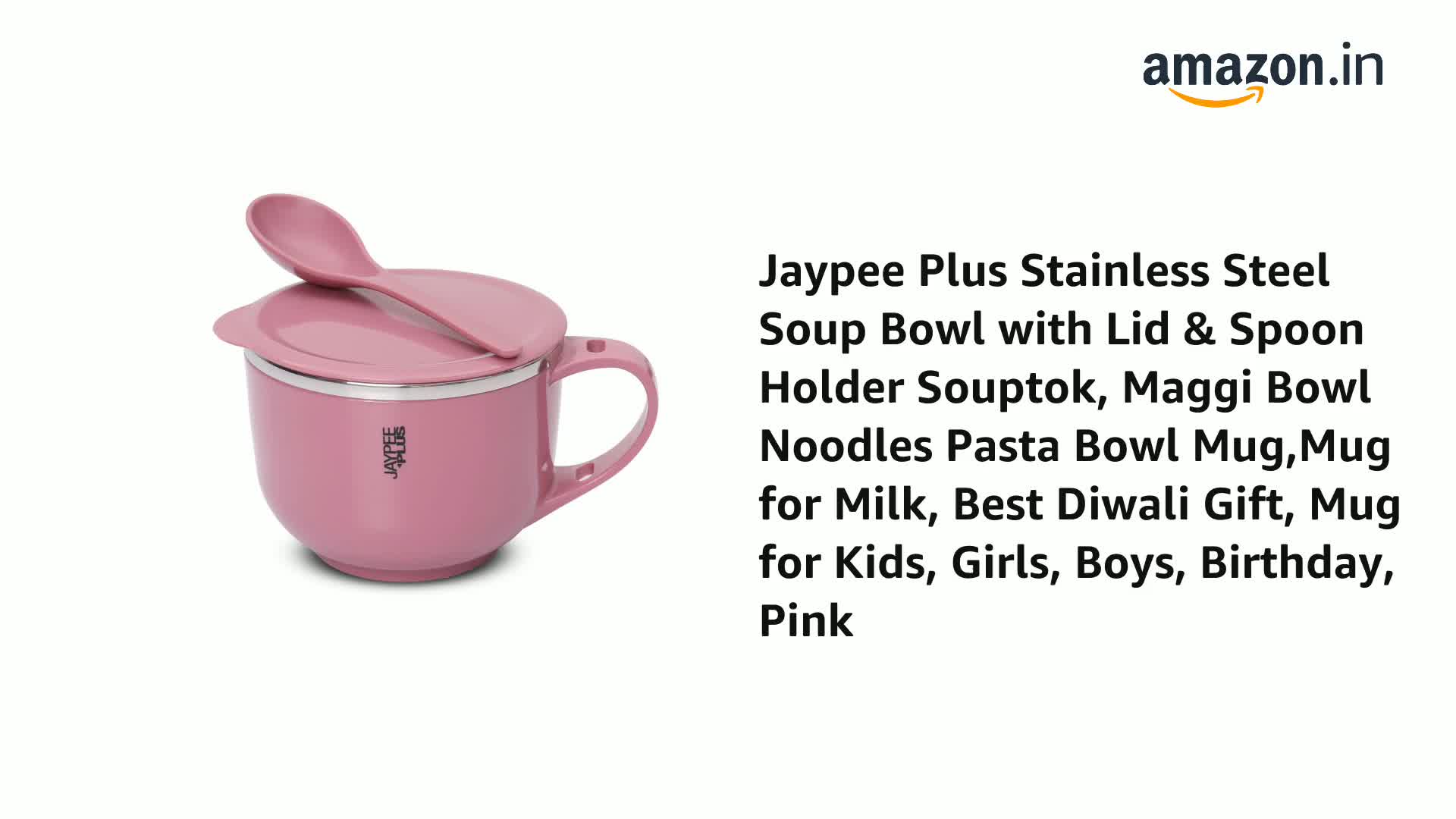 Jaypee Plus Stainless Steel Soup Bowl with Lid & Spoon Holder
