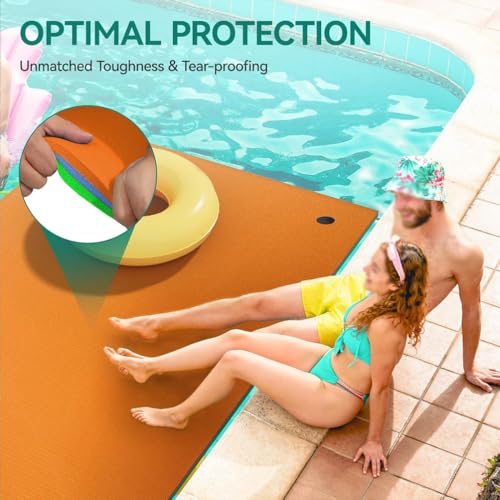 Tapis d'eau flottant avec mousse 3 couches et sangle intégrée