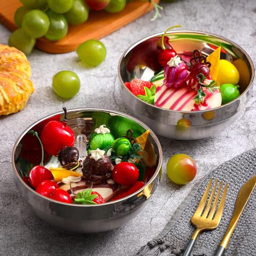 Funnymoom HUQ-FUNNYMOOM-0515 8 Pack 24 Oz Stainless Steel Bowls Double Walled Insulated Soup Bowls Ice Cream Bowls Metal Mixing Bowls Nesting Bowls thumb #6