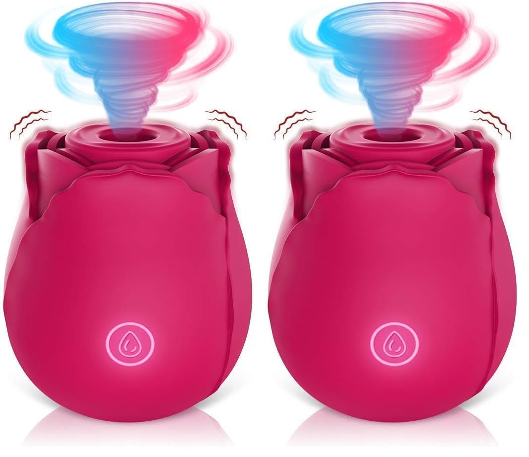 Clitoral Sucking Vibrator Mit 7 Intensiv Saugenden, Wiederaufladbaren Wasserdichten Clit Sucker Nippel Stimulator Sexspielzeug Für Frauen Für Solo Sex Vibrator (Packung mit 2)